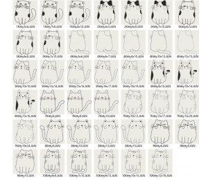 Stickdatei - Cute Doodle Cat 6 Appli